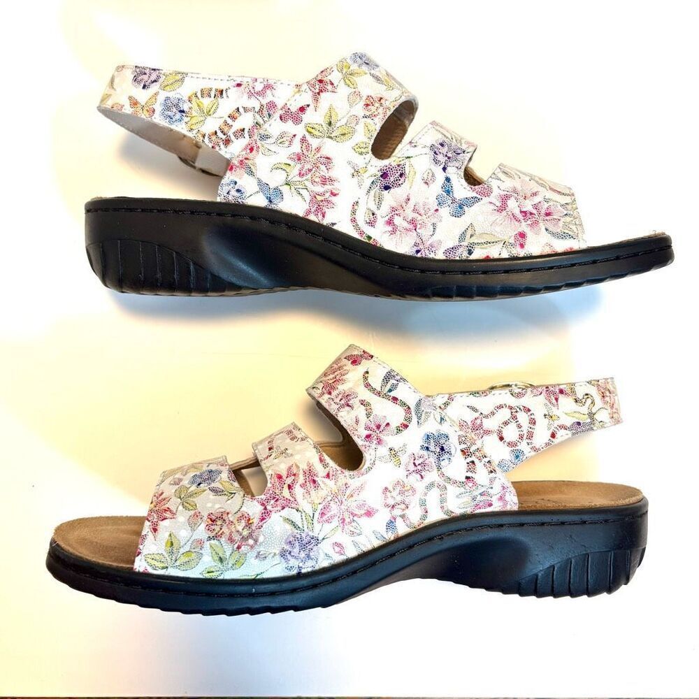 Flexus Acomar floral multi leather sandals EU 39 … - image 4